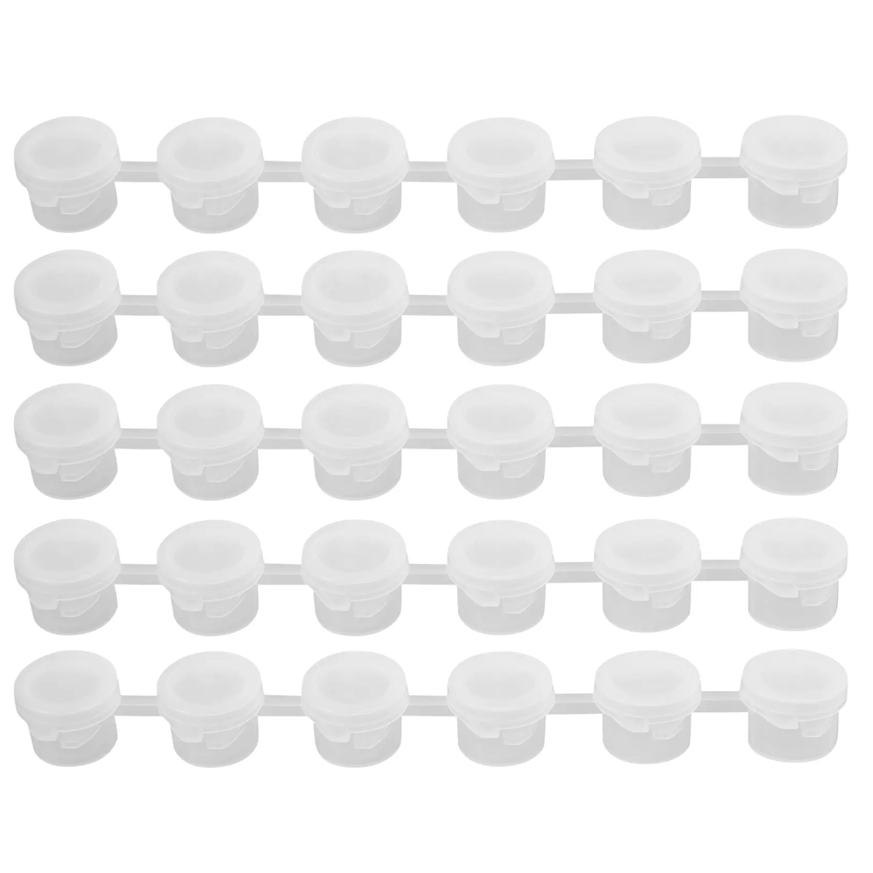 50 Strips Empty Paint Strips Paint Cup Pots Clear Storage Paint Containers Mini Painting Cup Pot 3Ml/ 0.1 Oz