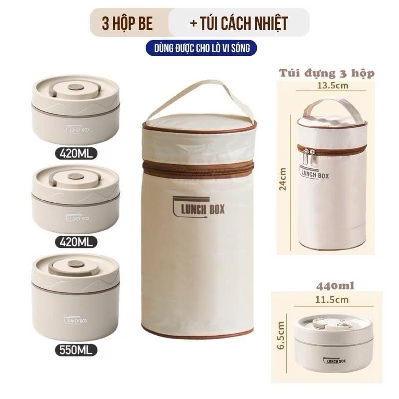 Hộp Cơm Giữ Nhiệt Văn Phòng 3 Tầng Inox 304 Cách Nhiệt 3-4 Giờ 7