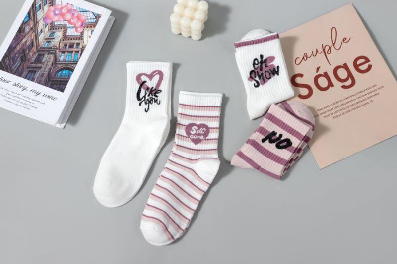 Product Introduction of Pink Socks Mid-Calf Autumn and Winter Ins Tide Versatile Mori Cotton Online Celebrity College Style Cute Sport Long Socks 6