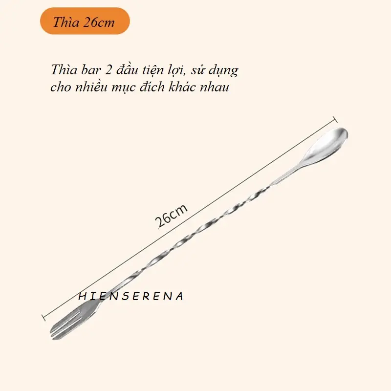 Combo 5 món dụng cụ pha chế tại nhà tiện lợi, chất liệu nhựa PP và inox 304 đảm bảo VS ATTP (ca đong 100ml, thìa 10g, bình lắc, sục nhựa, thìa bar 26cm) 5