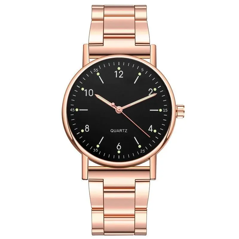 FREE LM Jam Tangan Pria Wanita Analog Casual Fashion Bulat Strap Rantai Stainless Steel RM132 Watches 3