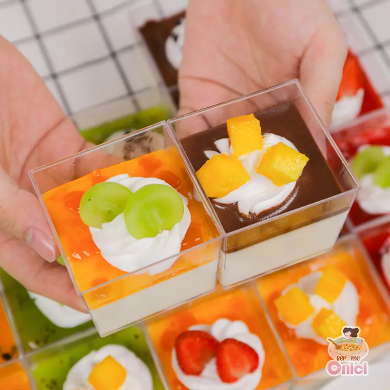 Set nguyên liệu Panna Cotta Bếp Của Mẹ Onici sẵn 5 vị sốt dâu, đào, socola, kiwi, chanh dây [set Panna Cotta nấu được 60-65 hũ 60ml/hũ)] - kèm công thức nấu 4