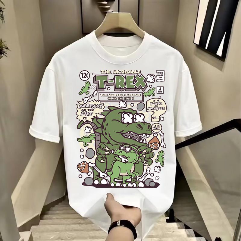 Product Introduction of Kaos Pria Lengan Pendek Motif Migrasi Dinosaurus 100% Katun 8