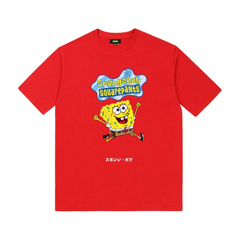 Product Introduction of Sponge crab boss baby boy and girl short sleeved T-shirt, big boy base shirt, children's couple outfit, parent-child T-shirt trend 32