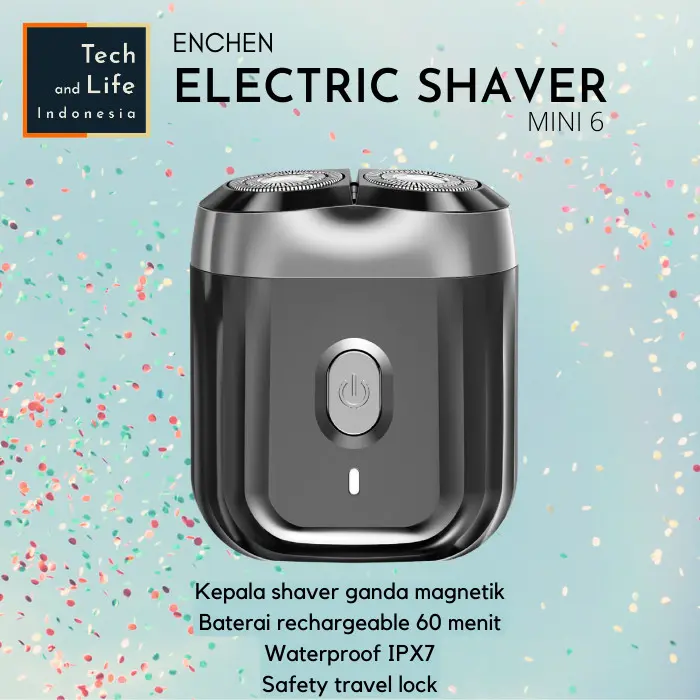 Alat Cukur Kumis Jenggot Elektrik Enchen Mini Shaver Waterproof Cordless