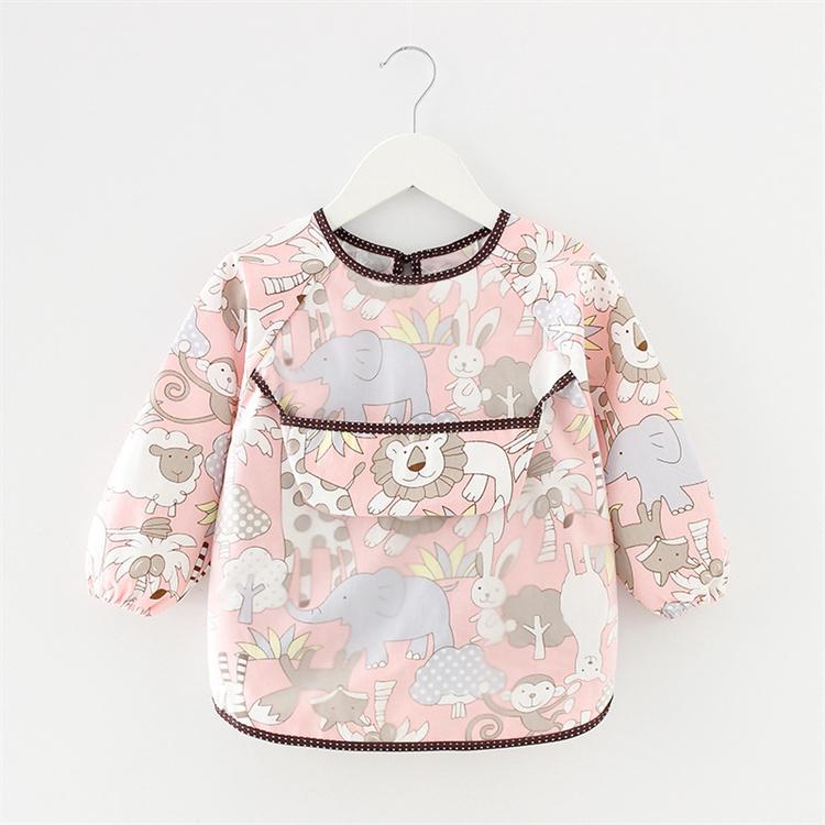Product Introduction of Newborn Baby Bibs Blouse Waterproof Long-sleeved Reverse Dressing Infant Eating Clothes Apron Bib Protective Clothing 9