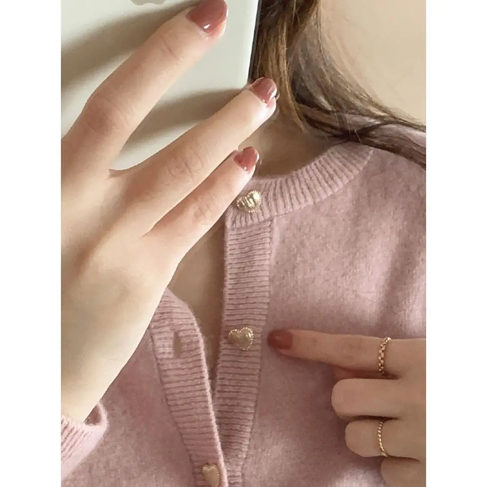 RICH-THEY Áo Len Thời Trang Hàn Quốc Mới Áo Khoác Cardigan Dệt Kim Cổ Tròn Nữ Dáng Rộng | BigBuy360 - bigbuy360.vn