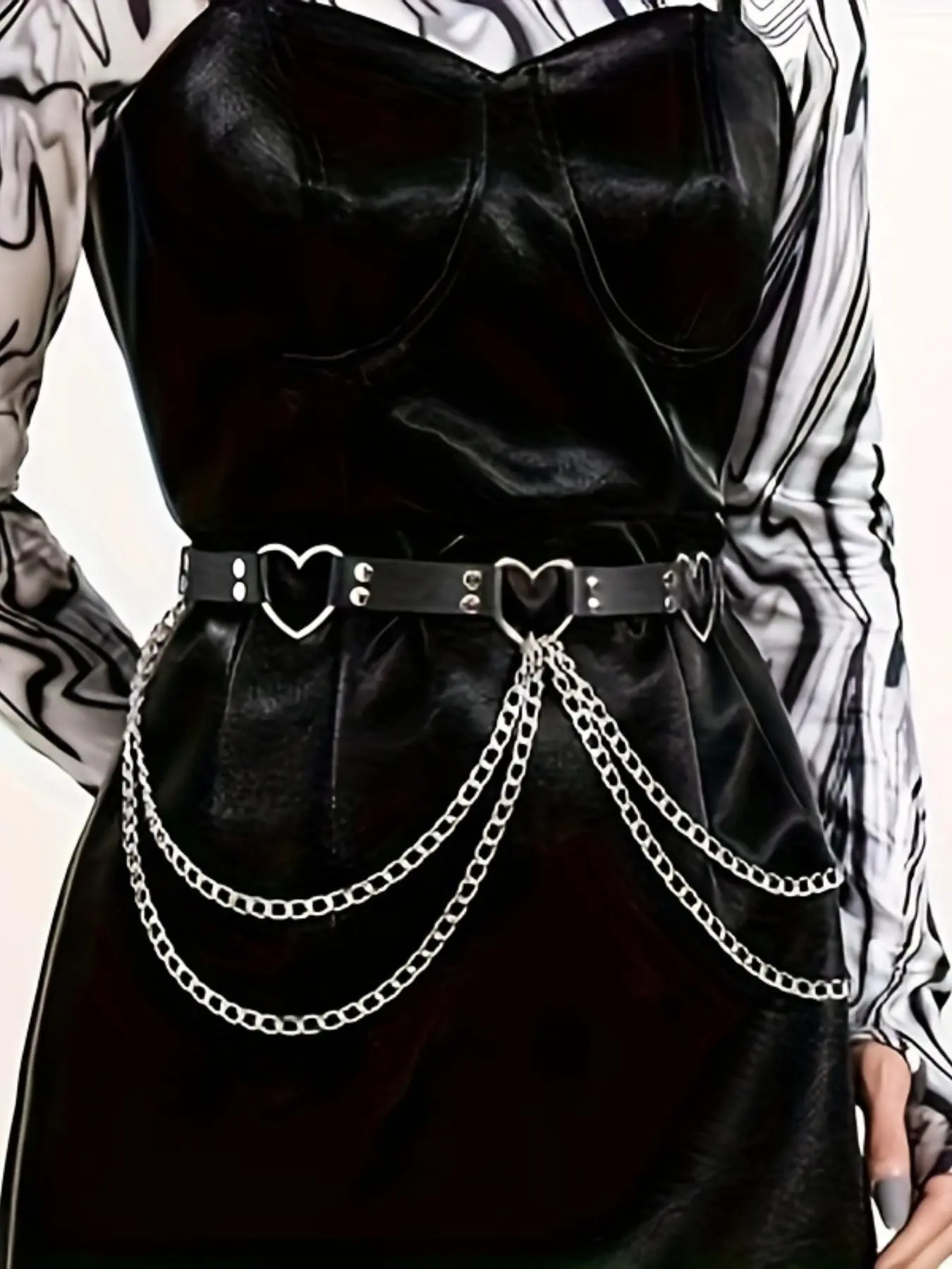 Women's Heart Decor Chain Belt, Fashionable Punk Style Waist Belt for Party, Daily Clothing Decor, Trendy All-match & Exquisite Belt for Birthday Gift, Gifts for Wife