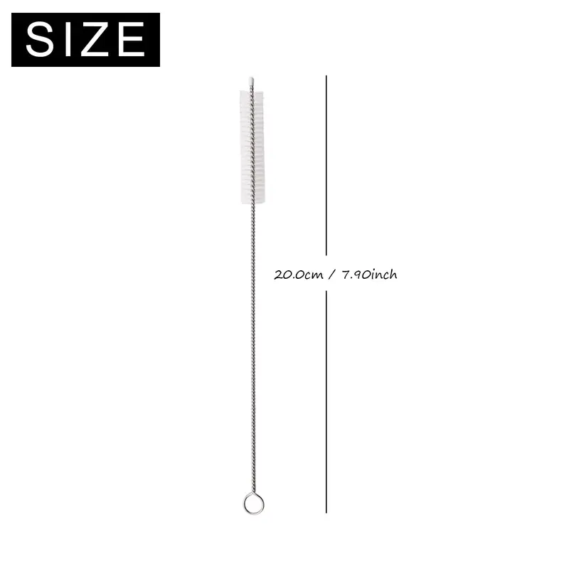 5pcs/set Stainless Steel Drinking Glass Cleaning Brush, Long & Thin Drinking Straw Brushes, Household Items, House Cleaning Tools, Cleaning Supplies 2