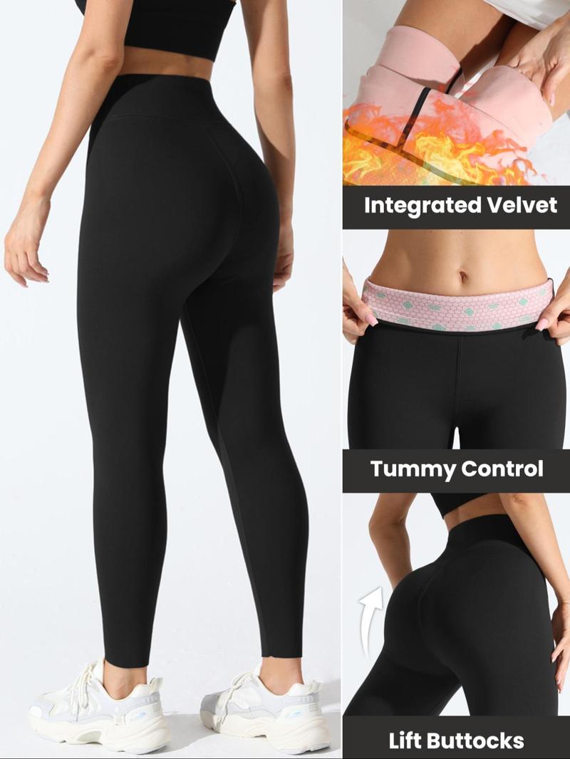 Product Introduction of Women's Solid High Waist Thermal Lined Sports Leggings, Casual Comfy Breathable Skinny Pants for Yoga Gym Workout Running, Ladies Curvy Sportswear for Fall & Winter 14