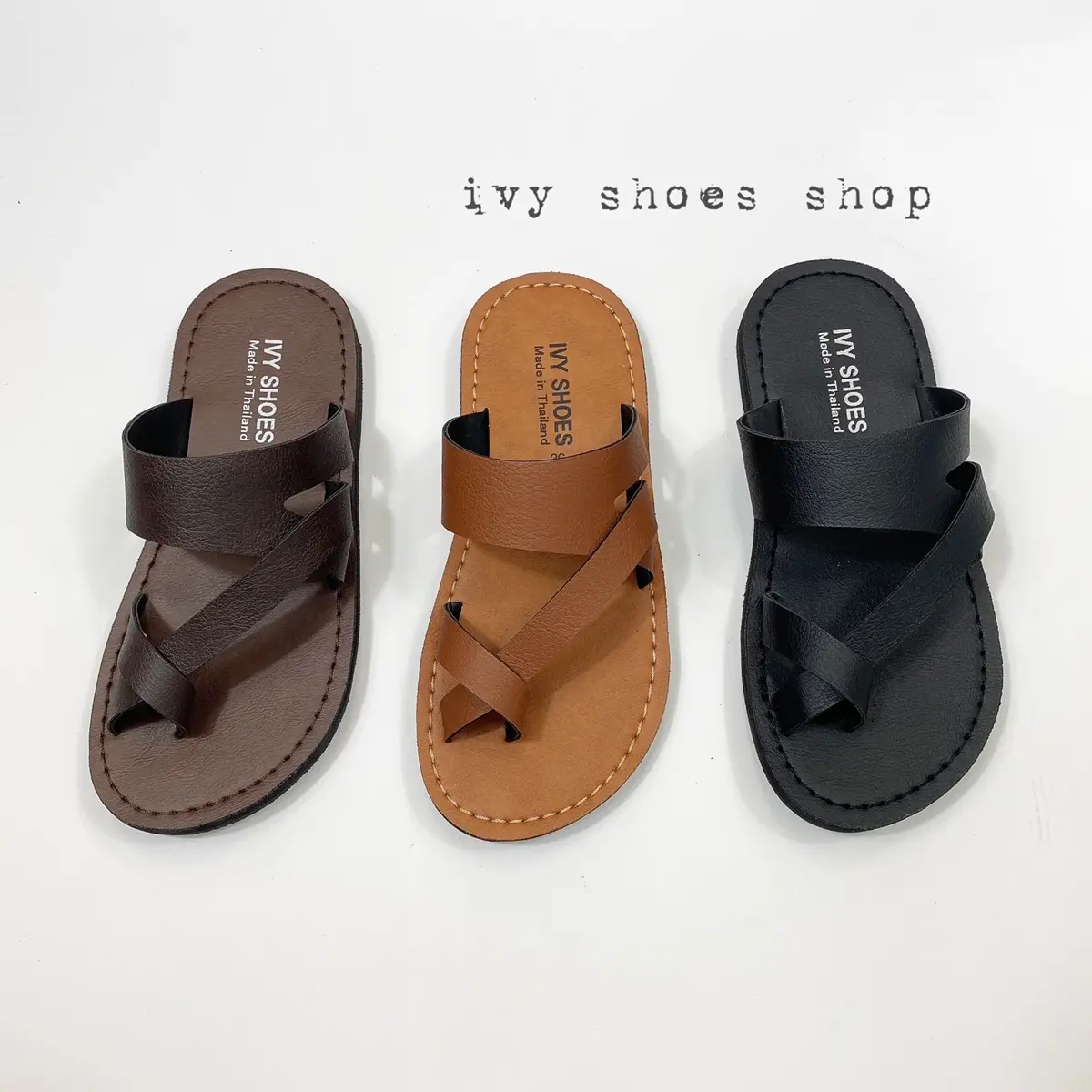 พร้อมส่ง️ SIZE 36-44 IVY SHOES รองเท้าหนัง วินเทจ แบบไขว้โป้ง รุ่น คลาสสิก รุ่นสายใหญ่ งานตรงปก 100% รองเท้าแตะ