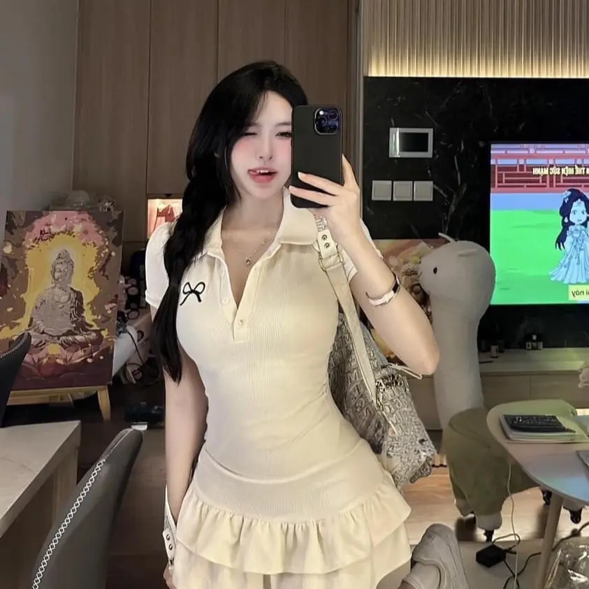 Đầm Thun Tăm dây rút 2 bên