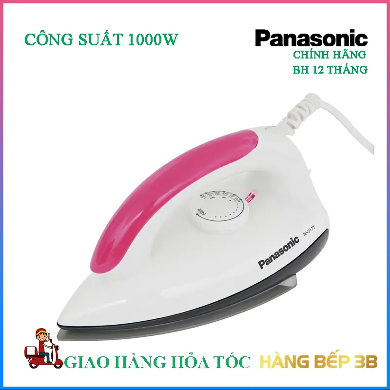 Bàn ủi khô chống dính Panasonic NI-317TXRA/NI-317TVRA - Hàng Chính hãng, Bảo hành 1 năm
