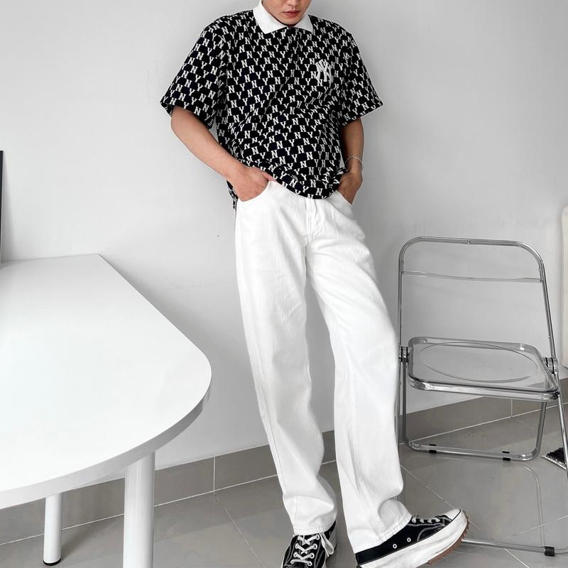 Quần jean TRƠN màu TRẮNG/XÁM dài suông ống rộng form nam nữ unisex  Quần bò baggy Jaystoree