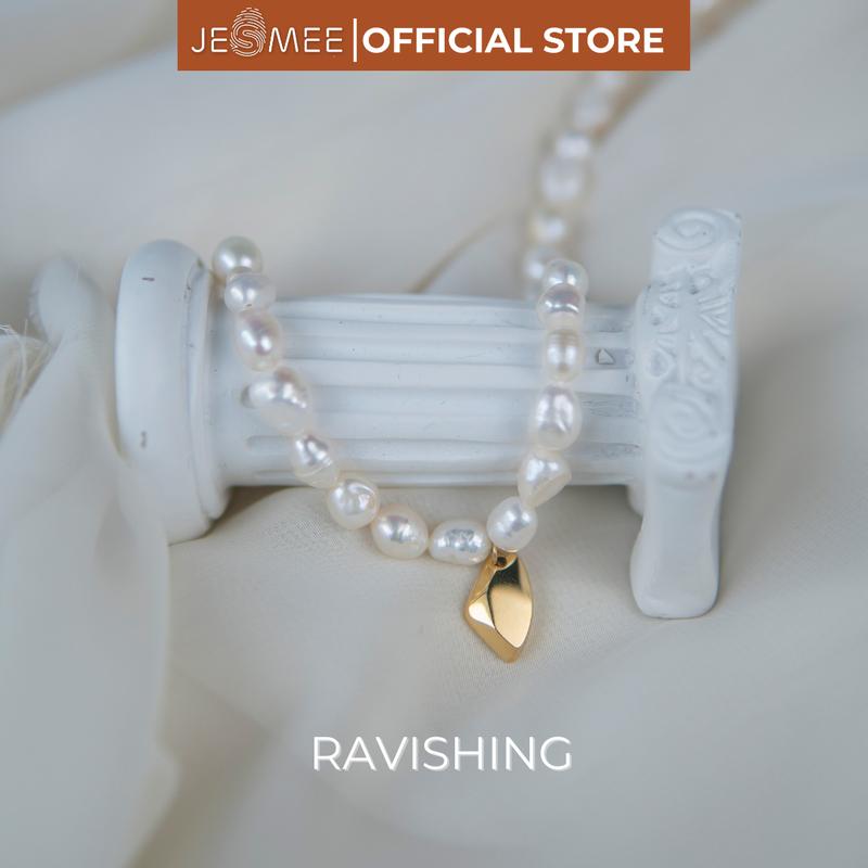 Vòng Cổ Nữ Ngọc Thô Tự Nhiên Kèm Charm Thiết Kế Sang Trọng Ravishing Jesmee - N2817 dây  chuyền day  chuyen