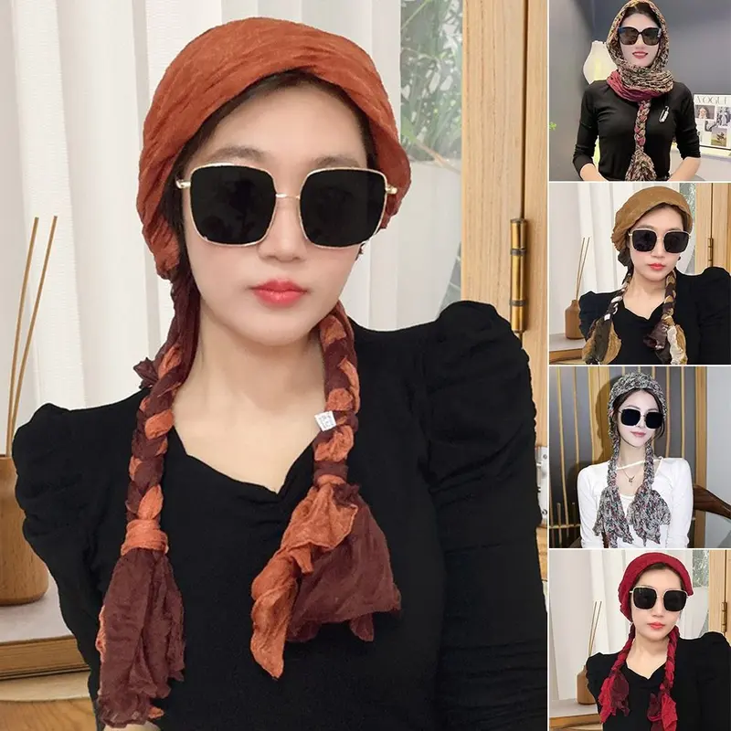 Turban Jalinan Panjang, Serbaguna, Gaya Etnik, Diperbuat daripada ...