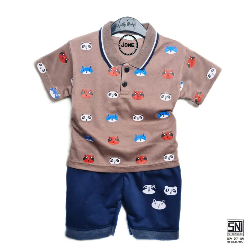 BAJU BAYI LAKI LAKI SETELAN ANAK COWO LUCU STELAN COWOK 6 12 BULAN KEREN TRENDY KEKINIAN KERAH WANGKI HEWAN 4