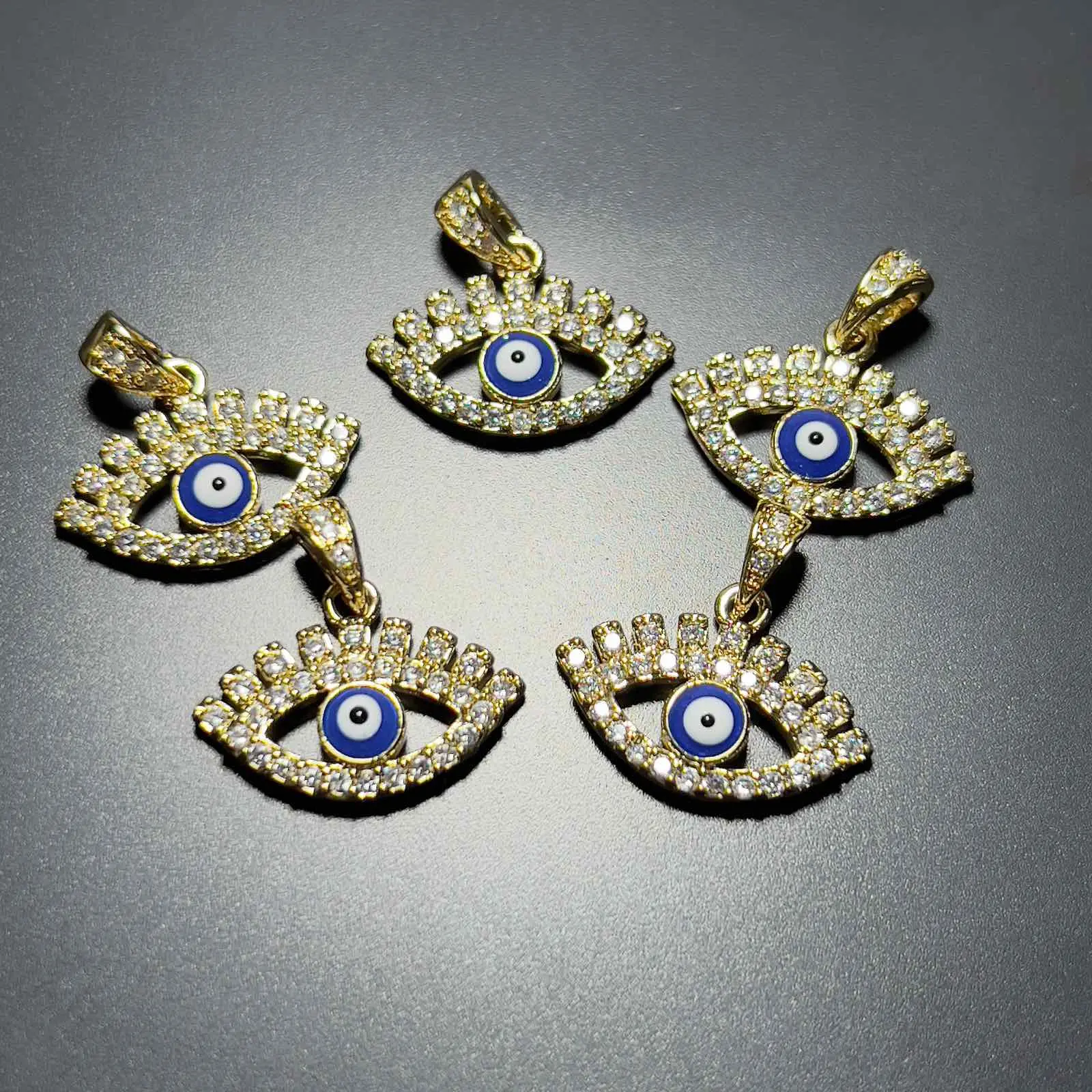 1 Pc High Quality Elegant Zircon Pendant Non-Tarnish Evil Eye Charm Pendants