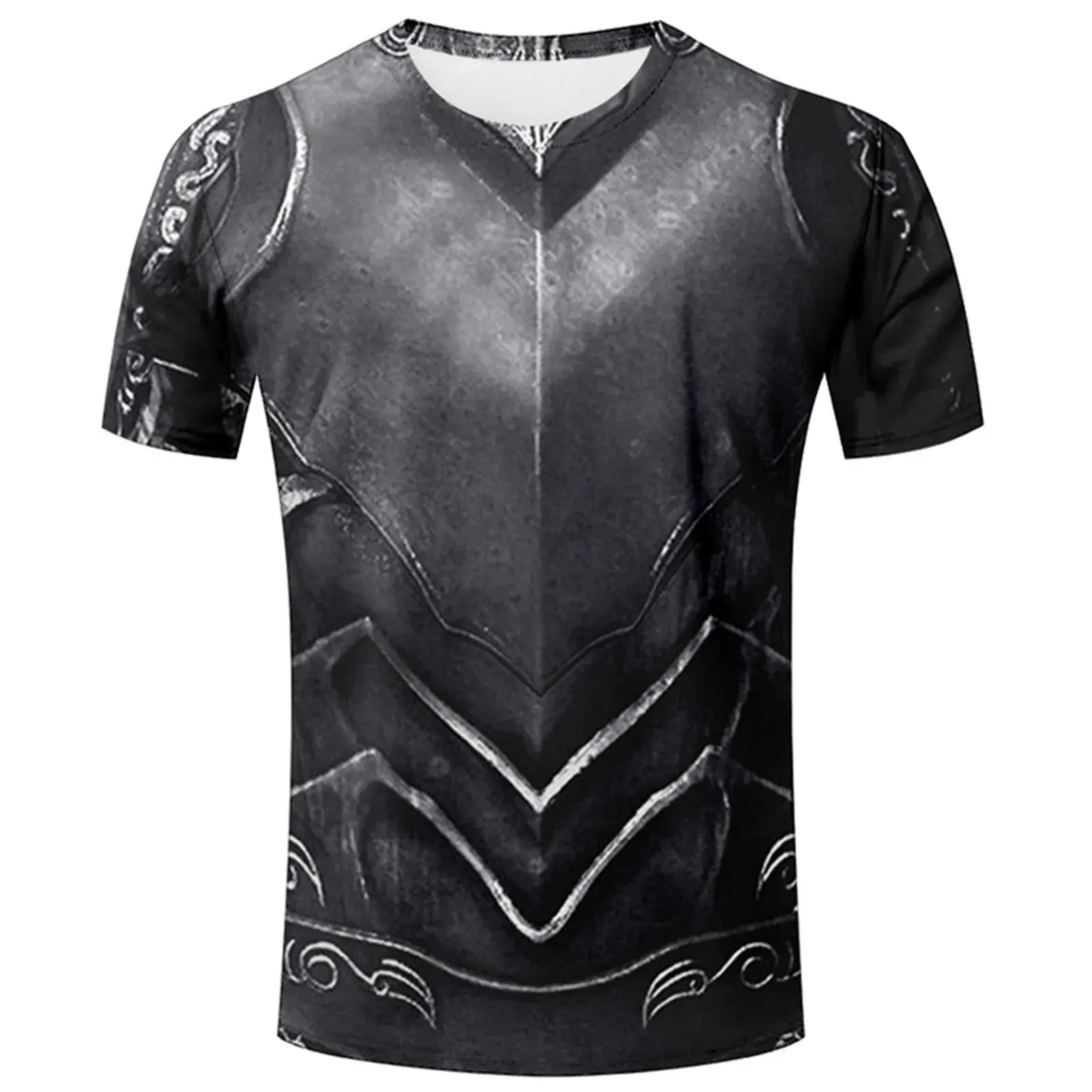 Summer new men's T-shirt 3D skull print round neck short sleeved casual fashion short sleeved round neck top