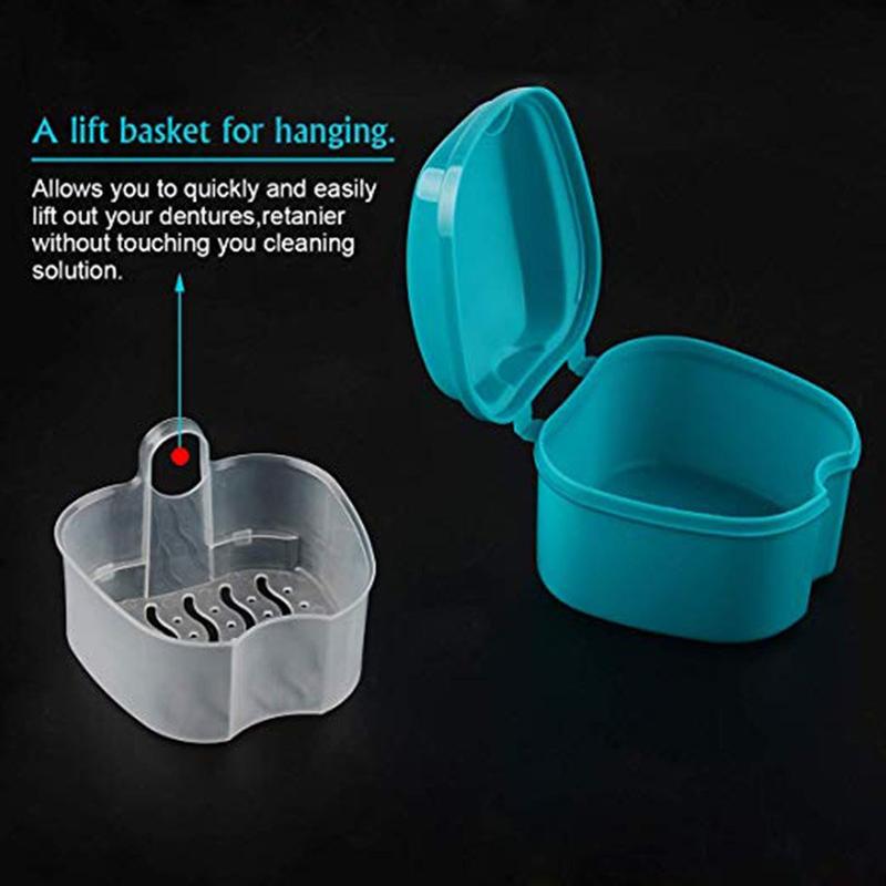 Product Introduction of Apple Shape Full Mouth Denture Box with Filter Denture Box Full Mouth Denture Box Large Retainer Box Denture Storage Box 28