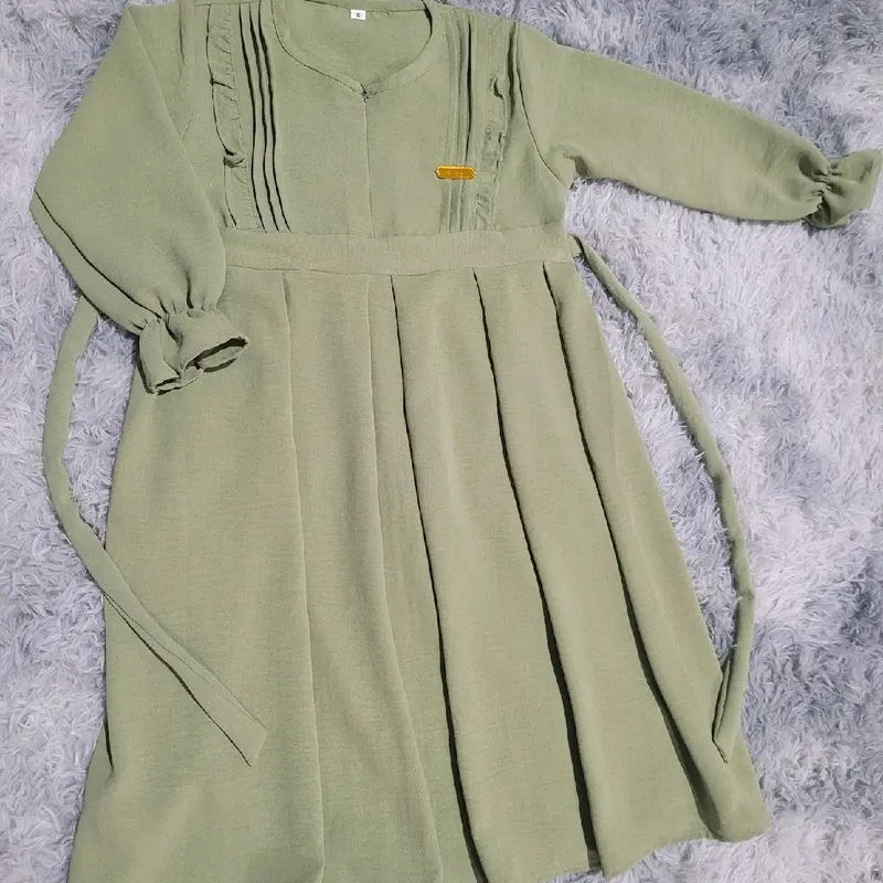 Baju Gamis Anak Mewah Umur 1 Sampai 12 Tahun Bahan Crinkle Polos Airflow Muslim Polos 1