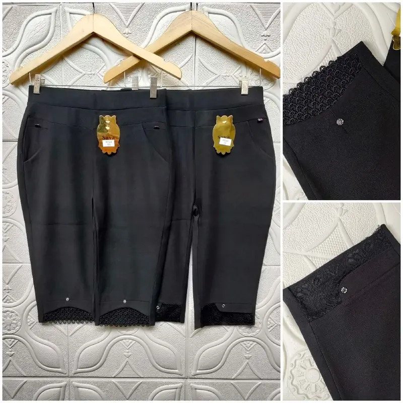CELANA PENDEK IMPOR BAHAN CATTOON POLYESTER TERBARU Hitam Motif 0