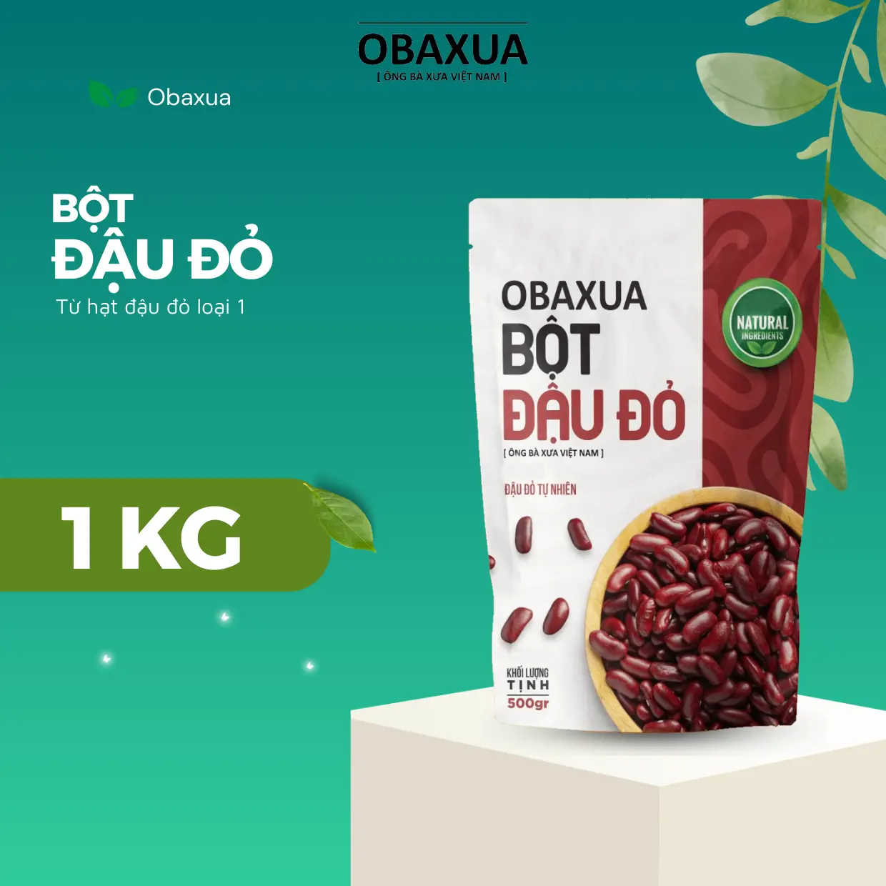 Bột đậu đỏ Obaxua 1 Kg, 500Gr Skincare Làm Đẹp Da