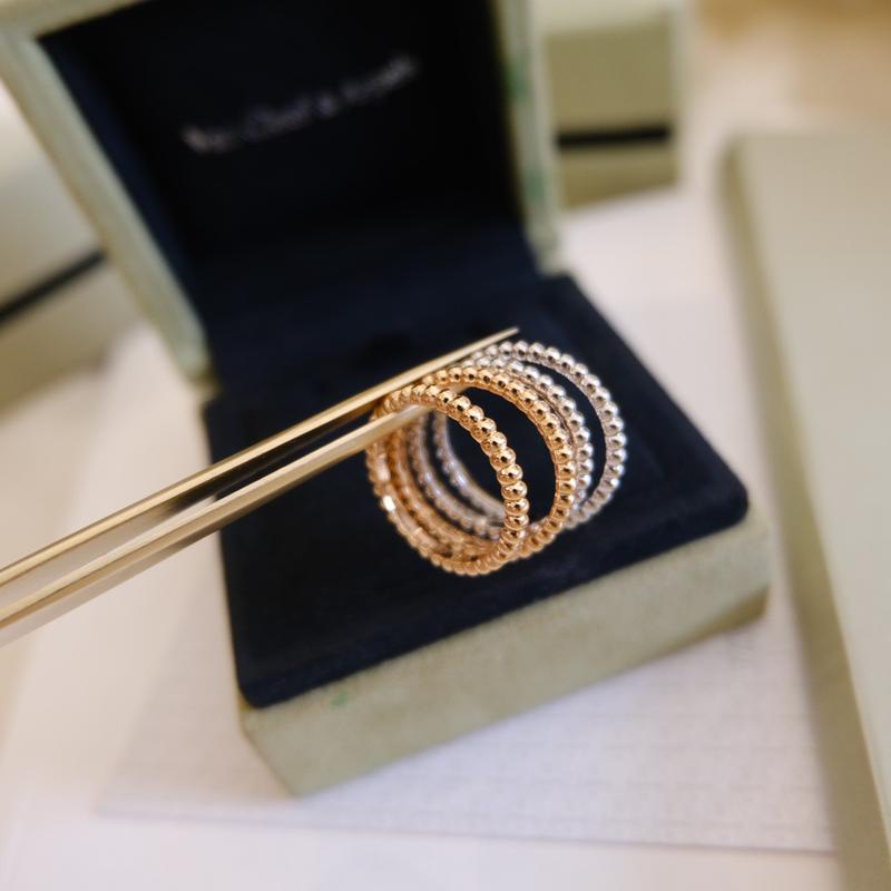 Nhẫn Hạt, Phiên Bản Cao, Dành Cho Nữ, Mạ Vàng Hồng 18K, CNC Chạm Khắc, Nhẫn Hạt Tròn Đôi, Trang Sức Tay, Tháng Mười Một 0