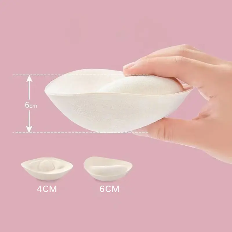 Miếng Đệm Ngực Bằng Cao Su Cho Nữ  Bra ,    1 Đôi Cotton Miếng Đệm Áo Ngực Thoáng Khí, Chèn Cốc Có Thể Tháo Rời, Miếng Đệm Áo Ngực Hoặc Đồ Bơi 4Cm / 6Cm Women