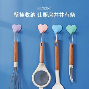 Cangkuk Jantung, Reka Bentuk Kreatif, Dwi Guna untuk Dapur dan Bilik Mandi, Cangkuk Lekap di Dinding Tanpa Gerudi, Pelekat Kuat Supplies wall  key  holder refrigerators variasi stiker hiasan