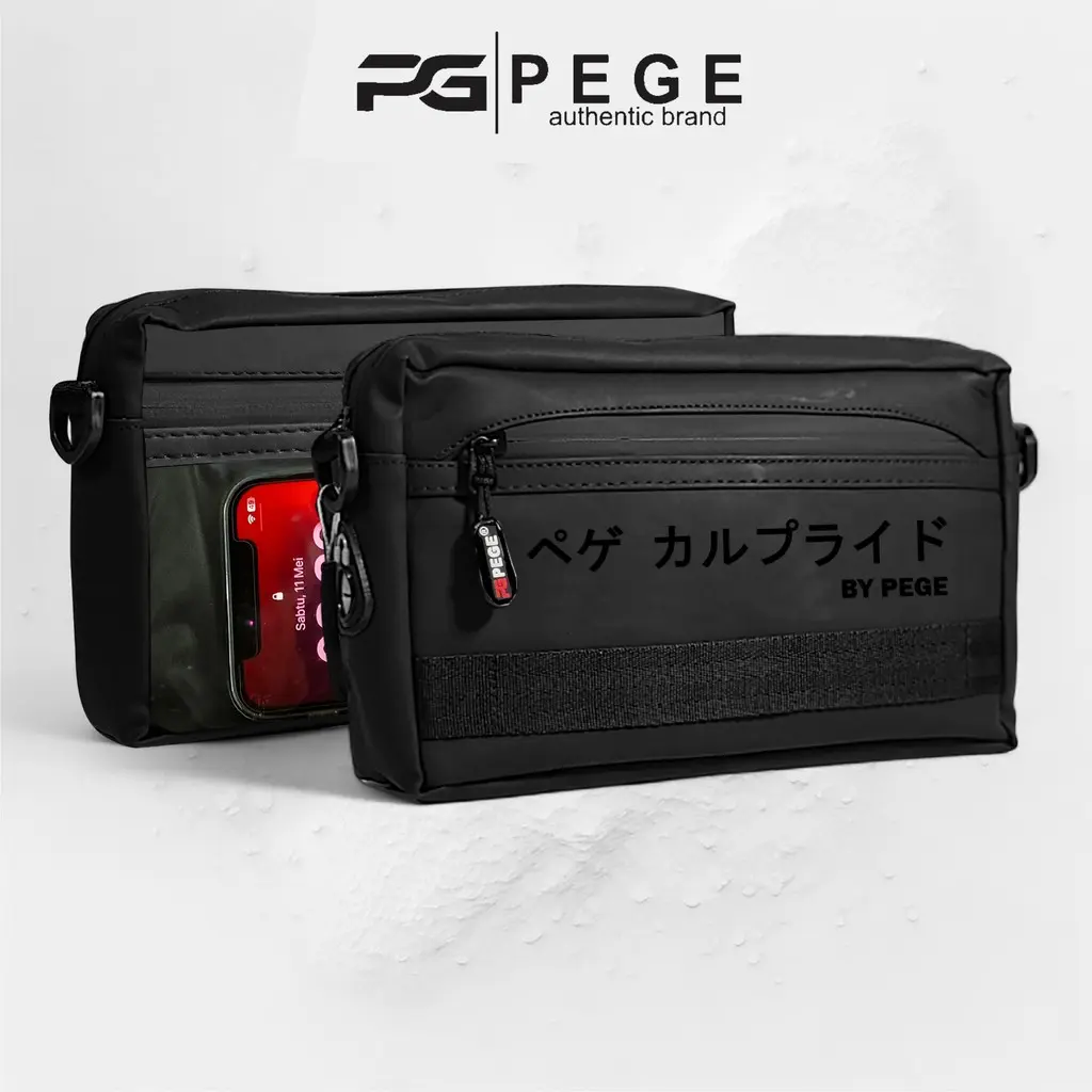 Tas Selempang & Clucth PEGE Hebner Spesial Premium - Tas Tangan Pria 3in1 Original Waterproof PG 9061