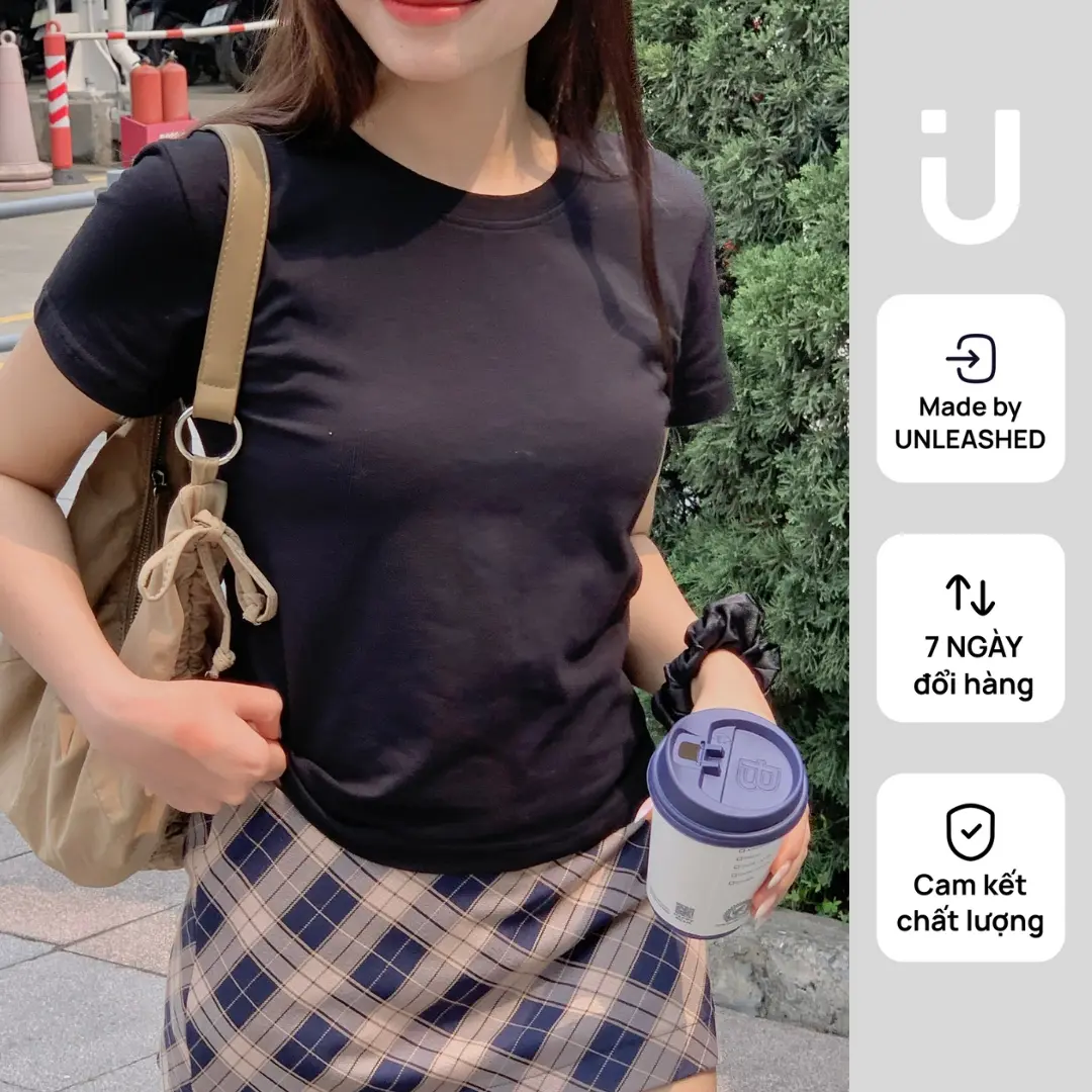 Áo thun Nữ baby tee cộc tay Cổ Tròn cotton co giãn 4 chiều Unleashedvn BECK SHORT SLEEVES BABYTEE