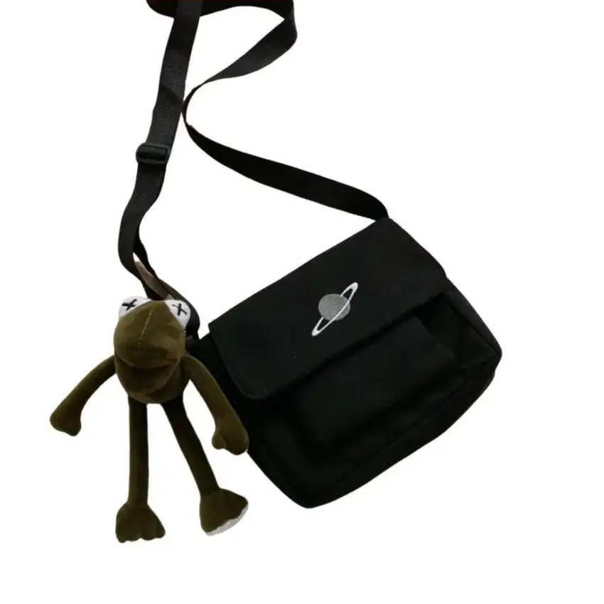 Túi đeo chéo messenger cỡ nhỏ vải trơn hành tinh basic thời trang Hàn Quốc cho học sinh sinh viên Đeo Vai Nữ Bag