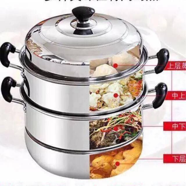 Nồi Hấp Inox 3 Tầng Đa Năng 28cm, Chống Nhỏ Nước Khi Hấp 4