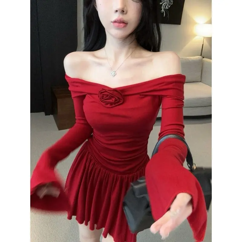 Flared Sleeve Red Dress for Women, Autumn and Winter Off-Shoulder Sexy Dress, Birthday Mini Dress, Christmas Party Dress - TikTok Shop Philippines Flared Sleeve Red Dress for Women, Autumn and Winter Off-Shoulder Sexy Dress, Birthday Mini Dress, Christmas Party Dress - TikTok Shop Philippines