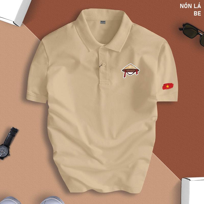 Áo Phông POLO NÓN LÁ VIỆT NAM cổ bẻ basic nam CVC vải cá sấu sang trọng, lịch lãm, thoáng mát Menswear Tay Ngắn Có Cổ 3