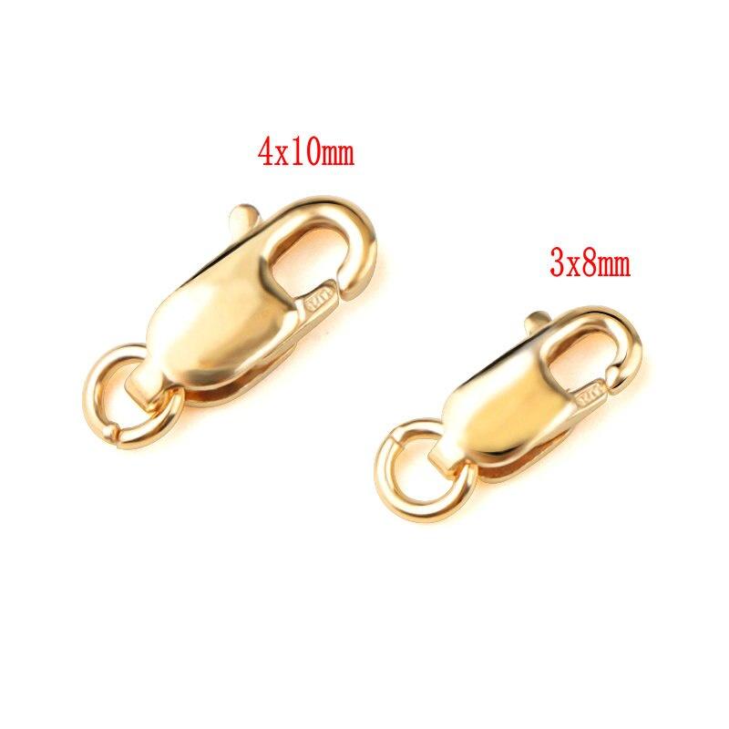 Product Introduction of One piece 3x8mm 4x10mm 14K gold filled Lobster Clasps Hooks Connector buckles For Necklace Jewelry Making Finding DIY 15