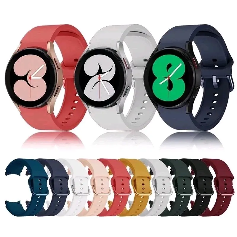 Strap Galaxy Watch 4 Classic 40mm 42mm 44mm 46mm Tali Jam Tangan Rubber Colorful