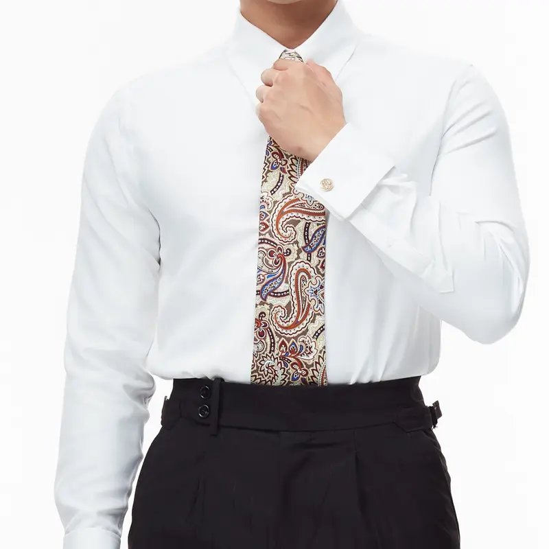 Áo Sơ Mi Nam Trắng Dài Tay Nam Cao Cấp Harold Collar Pin Cufflinks Công Sở Thanh Lịch, Slimfit Tôn Dáng 3