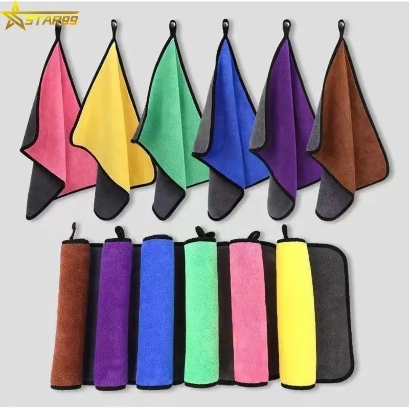 COD 30*30 high quality double-sided thickened towel coral fleece super absorbent towel