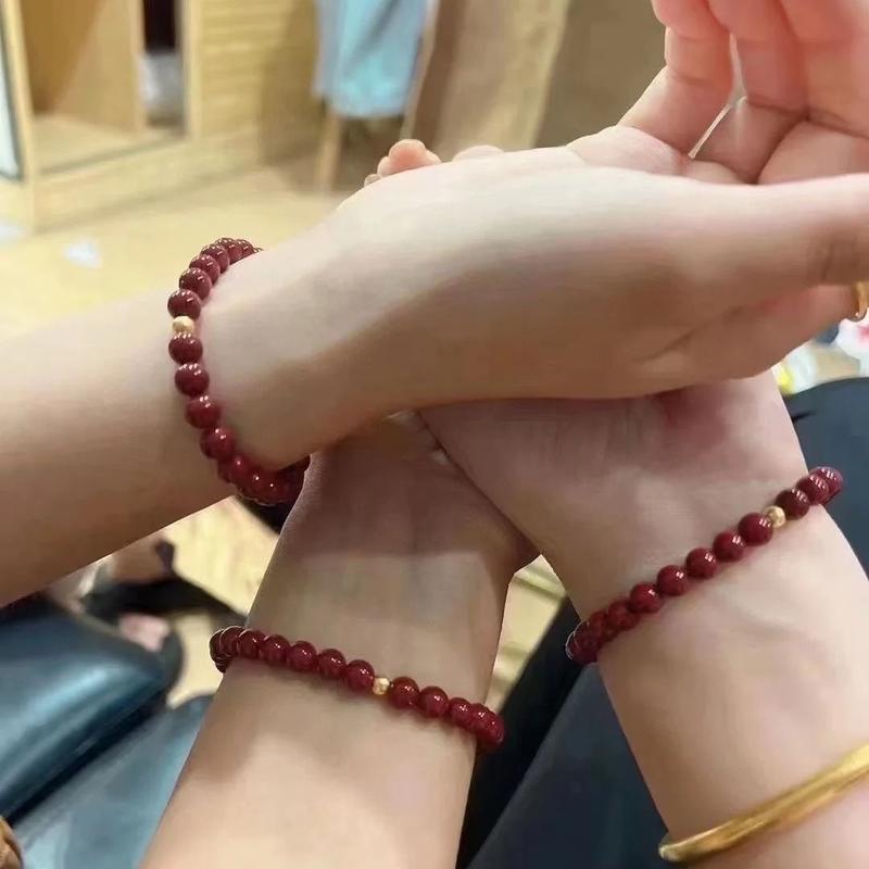 Vòng Tay Nữ, Chu Sa May Mắn, Hàng Thật, Quà Tặng May Mắn, Năm Sắp Sinh Tồn, Thích Hợp Cho Bạn Gái, [Cuộc Sống Năm Mới], Đồ Trang Sức Titan Phụ Kiện 4