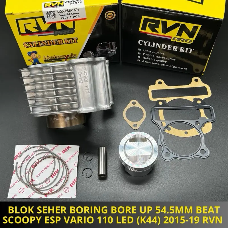 BLOK SEHER BORING PAKET BORE UP BEAT POP BEAT ESP SCOOPY ESP K44 VARIO 110 LED STATER BEAT STREET 2015 2019 54.5MM 54.5 MM RVN THIAILAND 7