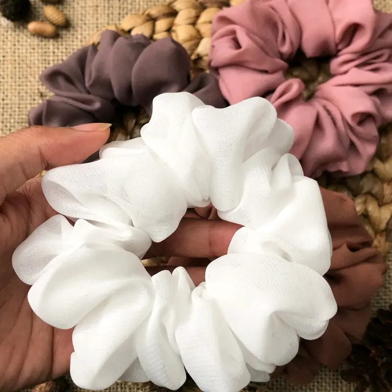 30pcs Souvenir Scrunchie Bahan Polycatton/Scrunchie Hijab/Paket ikat Rambut/Souvenir Pernikahan murah Karet korea cepol rambut Cepolan tile 7