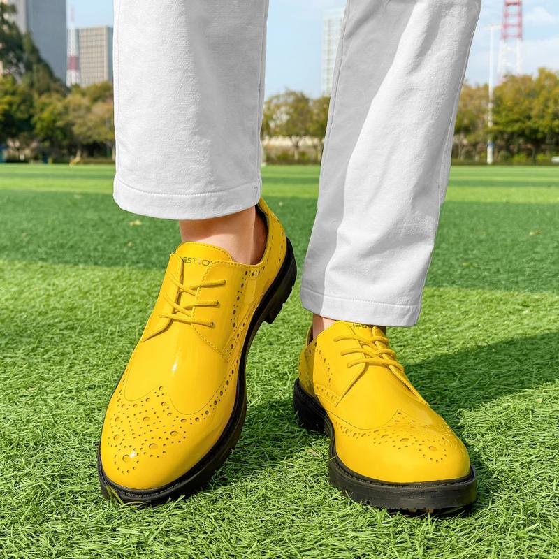 Product Introduction of Professional Business Leather Golf Shoes Block Shoes Glossy Men Spikeless Golf Sneakers Comfortable Walking Footwear for Golfers 13