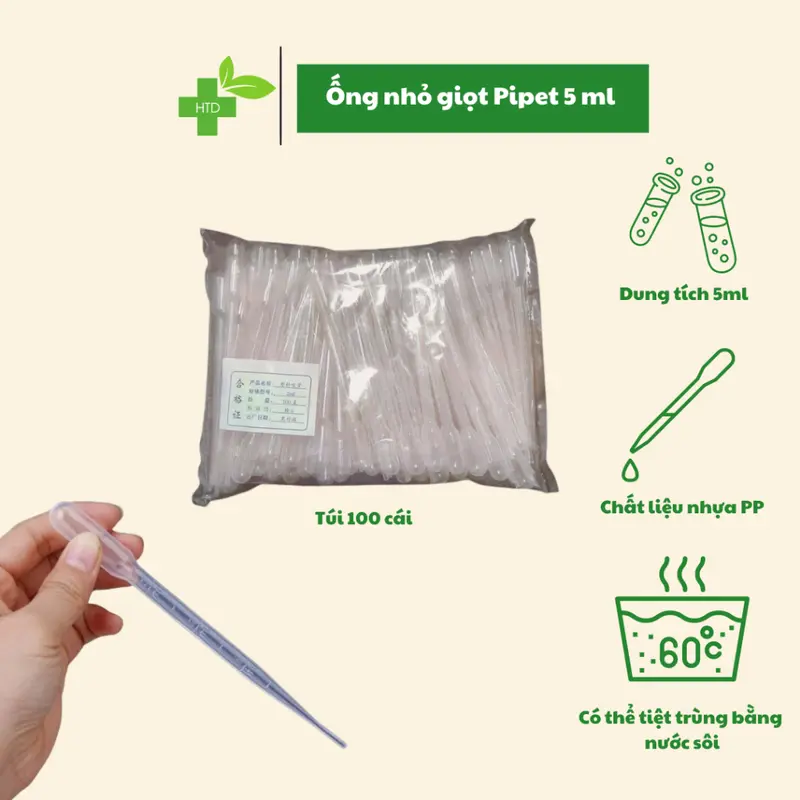 ống nhỏ giọt, ống pipet ( túi 100 cái) Dùng Trong Thí Nghiệm, Cho Bé Ăn, Đong Định Lượng 4