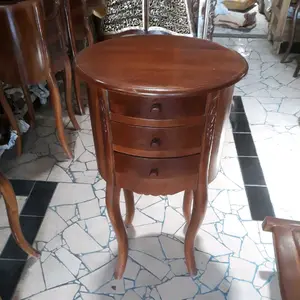 nakas meja kecil meja sudut dari kayu jati (oval)