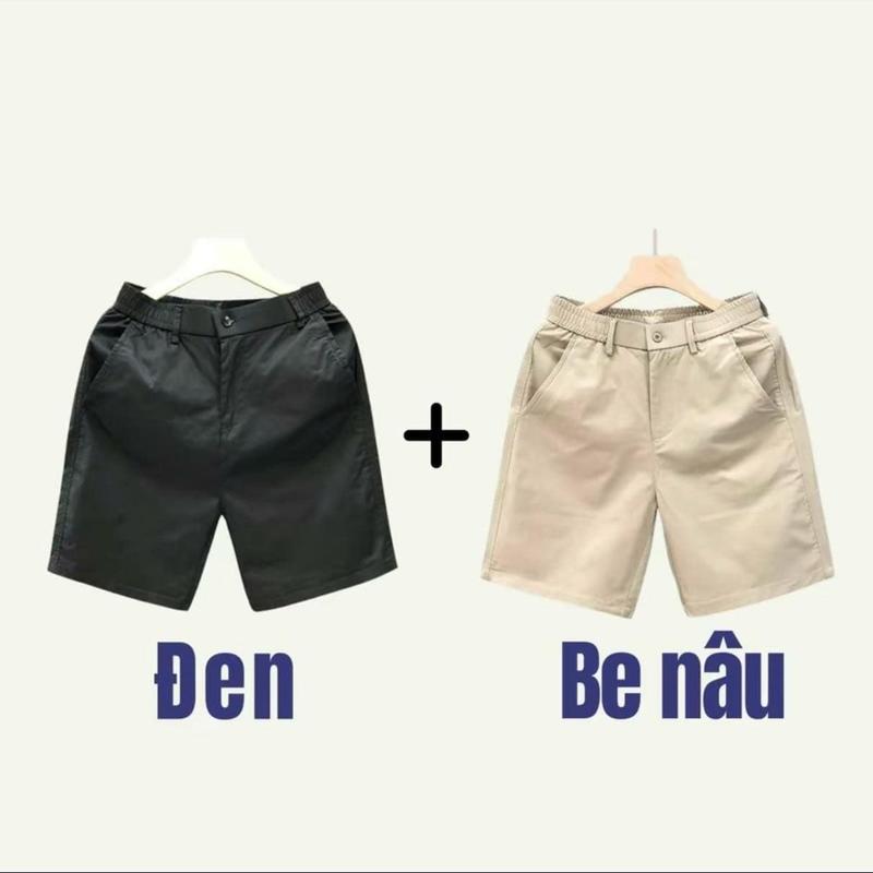 ( COMBO 2 ) Quần Short Nam Kaki From Trên Gối Cạp Khuy Phong Cách Hàn Quốc Thoải Mái Thoáng Mát 1