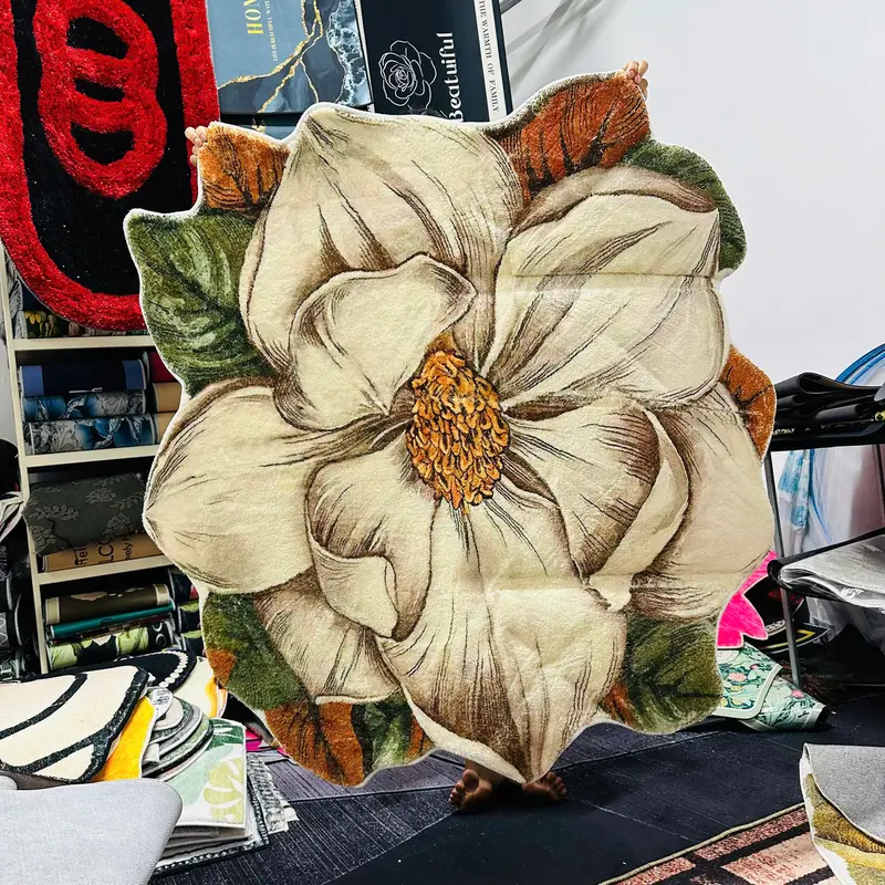 Thảm hoa lông cừu, mẫu mới kích thước 120x120cm 1