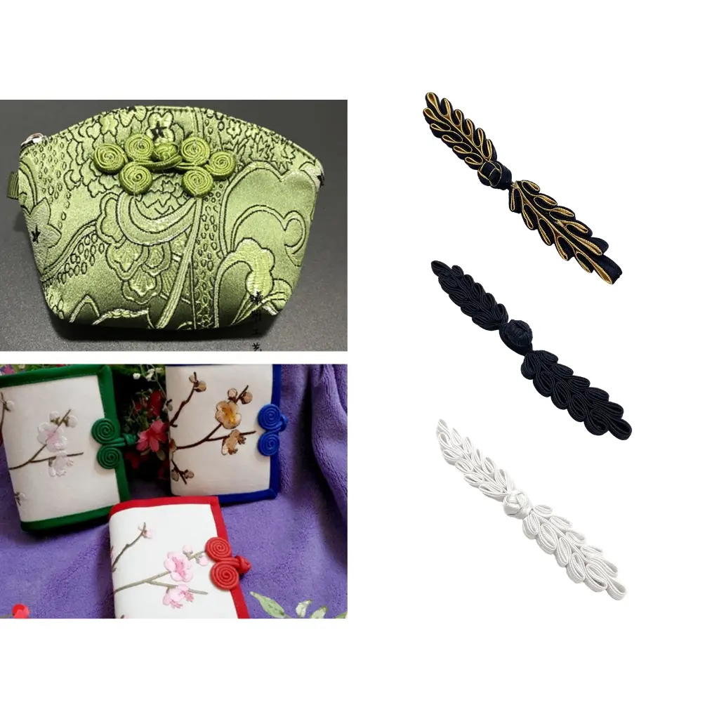 Zhen✪ Chinese Frog Closure Button Scarf Cardigan Costumes Outfit Sewing, Multicolored