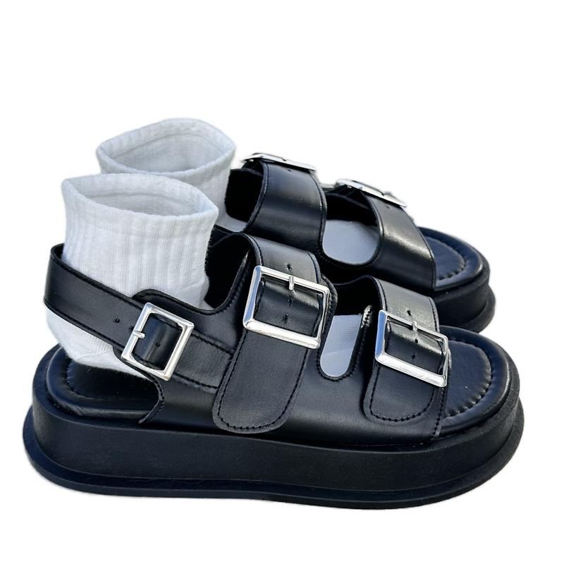 vyshoeshop Dép nữ mã 280 đế cao 4cm thiết kế vai sandanl gắn khoá thích hợp mang đi học ,đi chơi DéP Sandal GiàY Nhung dép  xuồng 3 phân